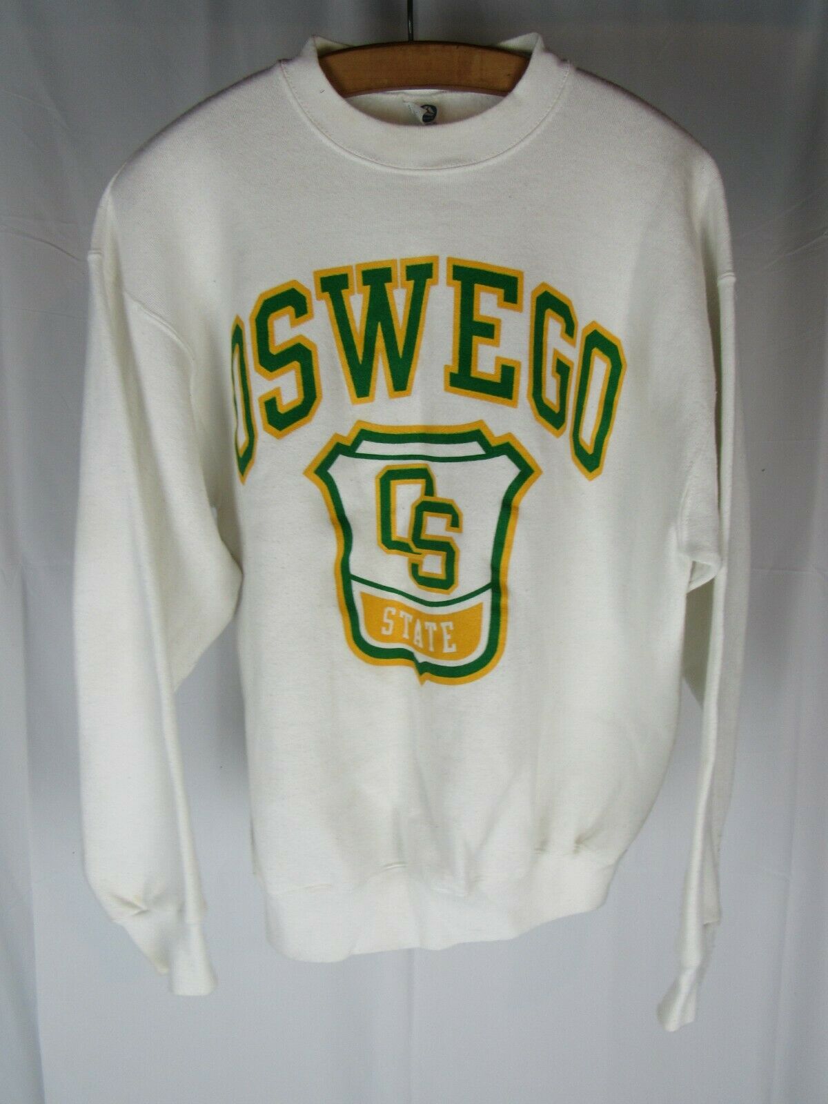Vtg 70s 80s Artex Oswego State Sweatshirt University College Print Sz L Usa Made